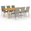 Image de vidaXL Ensemble à manger de jardin 7 pcs Gris