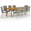 Image de vidaXL Ensemble à manger de jardin 9 pcs Gris