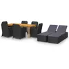 Image de vidaXL Ensemble à manger de jardin 9 pcs Noir