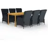 Image de vidaXL Ensemble à manger de jardin 7 pcs Gris foncé