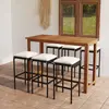Image de vidaXL Ensemble de bar de jardin avec coussins 7 pcs Noir