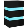 Image de vidaXL Comodino con LED Nero Lucido 45x35x67 cm in Legno Multistrato