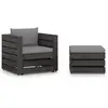 Image de vidaXL Salon de jardin 2 pcs avec coussins Bois imprégné de gris
