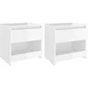 Image de Tables de chevet 2 pcs Blanc brillant 40x30x39 cm Aggloméré