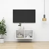 Image de Meuble TV mural Blanc 37x37x72 cm Bois d'ingénierie