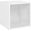 Image de vidaXL Meuble TV Centre de Divertissement Armoire Stéréo avec 1 Compartiment Salon Salle de Séjour Maison Intérieur Blanc 37x35x37 cm Aggloméré