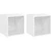 Image de Meubles TV 2 pcs Blanc 37x35x37 cm Bois d'ingénierie