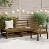 Image de vidaXL Canapés centraux de jardin 3 pcs marron miel bois de pin massif