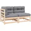 Image de vidaXL Salon de jardin 2 pcs avec coussins Bois de pin massif