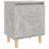 Image de vidaXL Table de Chevet avec Pieds en Bois, Armoire de Chevet, Armoire de Lit, Meuble de Chambre à Coucher Maison Intérieur, Scandinave, Gris Béton