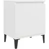 Image de Table de chevet avec pieds en métal blanc 40x30x50 cm
