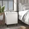 Image de vidaXL Tables de chevet avec pieds en métal blanc 40x30x50 cm