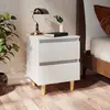 Image de vidaXL Table de chevet avec pieds en pin Blanc 40x35x50 cm
