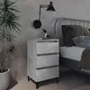 Image de vidaXL Table de chevet avec pieds en métal gris béton 40x35x69 cm
