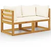 Image de vidaXL Banc de Jardin à 2 Places avec Coussins Blanc crème