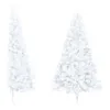 Image de Sapin de Noël artificiel moitié avec support blanc 150 cm PVC