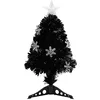 Image de Sapin de Noël et flocons de neige LED Noir 64 cm Fibre optique