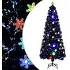 Image de Sapin de Noël et flocons de neige LED Noir 240 cm Fibre optique