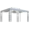 Image de vidaXL Tonnelle avec Guirlande Lumineuse à LED Belvédère de Jardin Pavillon d'Extérieur Tente de Réception Chapiteau Barbecue 4x3x2,7 m Blanc