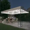 Image de vidaXL Tonnelle avec guirlande lumineuse à LED 4x3x2,7 m Blanc