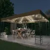 Image de vidaXL Tonnelle avec guirlande lumineuse à LED 3x4 m Taupe