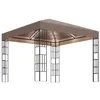Image de vidaXL Tonnelle avec Guirlande Lumineuse à LED Belvédère de Jardin Pavillon d'Extérieur Tente de Réception Chapiteau Barbecue 3x3 m Taupe