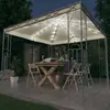 Image de vidaXL Tonnelle avec guirlande lumineuse à LED 300x300 cm Crème