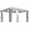 Image de vidaXL Tonnelle avec Rideau et Guirlande Lumineuse à LED Belvédère de Jardin Pavillon d'Extérieur Tente de Réception Chapiteau Barbecue 4x3 m Blanc Crème