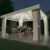 Image de vidaXL Tonnelle et rideau et guirlande lumineuse LED 4x3 m Blanc crème