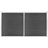 Image de vidaXL Ensemble de panneau de clôture WPC 353x186 cm Noir