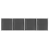 Image de vidaXL Ensemble de panneau de clôture WPC 699x186 cm Noir