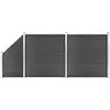 Image de vidaXL Ensemble de panneau de clôture WPC 446x(105-186) cm Noir