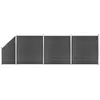 Image de vidaXL Ensemble de panneau de clôture WPC 619x(105-186) cm Noir