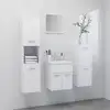 Image de vidaXL Ensemble de meubles de salle de bain Blanc Aggloméré