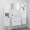 Image de vidaXL Ensemble de meubles de salle de bain Blanc Bois d'ingénierie