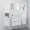 Image de vidaXL Ensemble de meubles de salle de bain Blanc Aggloméré