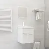Image de vidaXL Ensemble de meubles de salle de bain Blanc Aggloméré