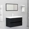 Image de vidaXL Meubles de salle de bain noir bois d'ingénierie