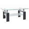 Image de vidaXL Table Basse Table d'Appoint Table de Canapé Bout de Canapé Salle de Séjour Salon Intérieur Gris et Transparent 95x55x40 cm Verre Trempé