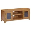 Image de vidaXL Meuble TV 110x35x44 cm Bois de chêne Massif