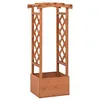 Image de vidaXL Bois de Sapin Jardinière à Treillis avec Arche Bac à Fleurs Pot de Plantes Jardin Balcon Terrasse Patio Extérieur 49x39x117 cm
