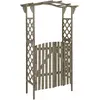 Image de vidaXL Pergola avec portail 116x40x204 cm Gris Bois de sapin massif