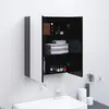 Image de vidaXL Armoire à miroir de salle de bain 60x15x75 cm MDF Anthracite