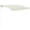 Image de Auvent automatique avec capteur de vent et LED 300x250 cm Crème