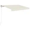 Image de vidaXL Auvent Rétractable Automatique Auvent de Terrasse Store de Balcon Jardin Patio Extérieur Ombrage des Fenêtres 350x250 cm Crème