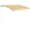Image de vidaXL Auvent Rétractable Automatique Auvent de Terrasse Store de Balcon Jardin Patio Extérieur Ombrage des Fenêtres 350x250 cm Jaune et Blanc