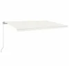 Image de vidaXL Auvent Manuel Rétractable Auvent de Terrasse Store de Balcon Véranda Jardin Patio Extérieur Ombrage des Fenêtres 500x300 cm Crème