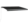 Image de vidaXL Auvent Manuel Rétractable Auvent de Terrasse Store de Balcon Véranda Jardin Patio Extérieur Ombrage des Fenêtres 450x350 cm Anthracite