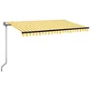 Image de vidaXL Auvent Rétractable Automatique Auvent de Terrasse Store de Balcon Jardin Patio Extérieur Ombrage des Fenêtres 400x350 cm Jaune et Blanc