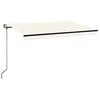 Image de vidaXL Auvent Rétractable Automatique Auvent de Terrasse Store de Balcon Jardin Patio Extérieur Ombrage des Fenêtres 450x350 cm Crème